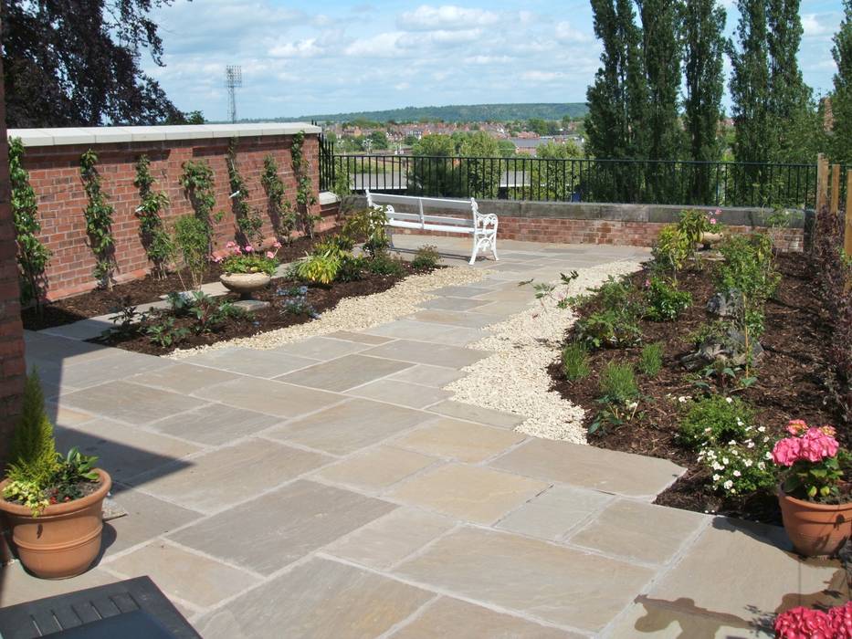 Natural Indian Stone Paving Unique Landscapes Classic style balcony, veranda & terrace