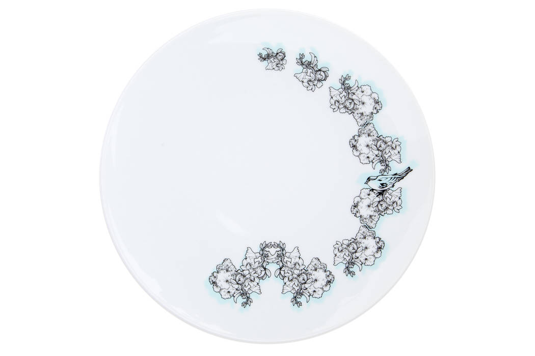 Assiette plate, motif Petit Feuillage, Jardin de Camille, blabla blabla КухняСтоловые приборы, посуда и стекло