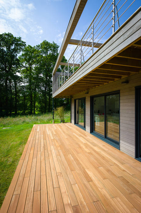 Construction d'une maison bois en Haute Normandie, ANTOINE LAINE ARCHITECTURES ANTOINE LAINE ARCHITECTURES Maisons modernes