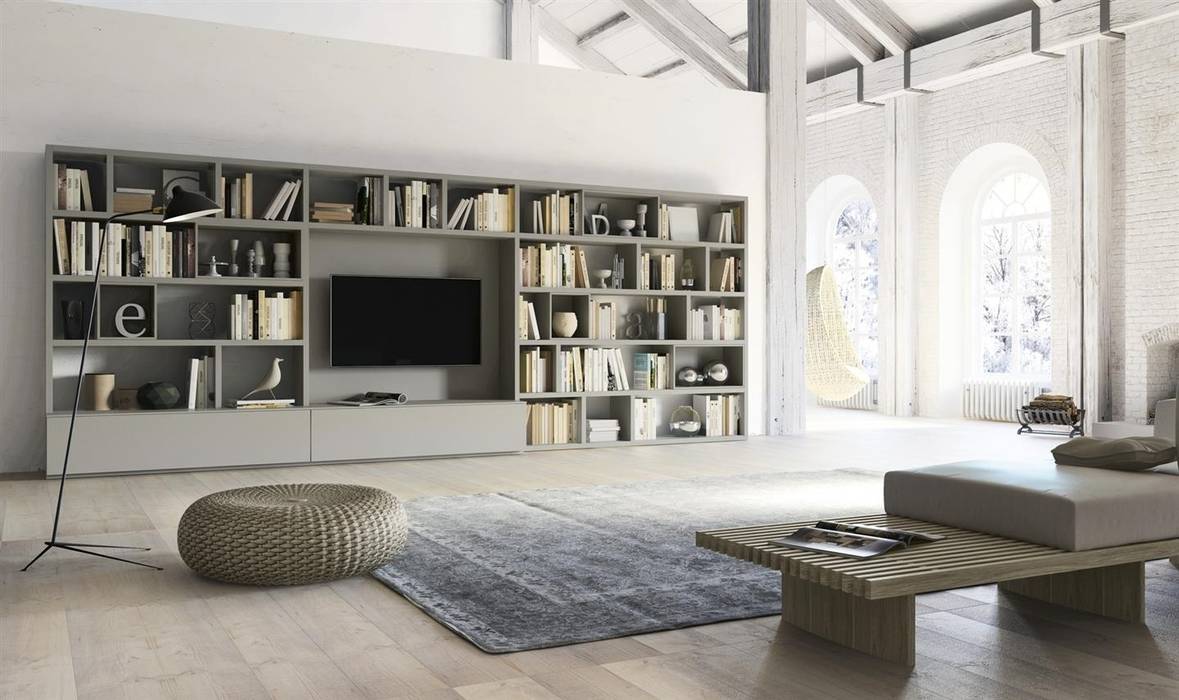Molto più che librerie, Mobilificio Marchese Mobilificio Marchese Livings de estilo moderno Muebles de televisión y dispositivos electrónicos