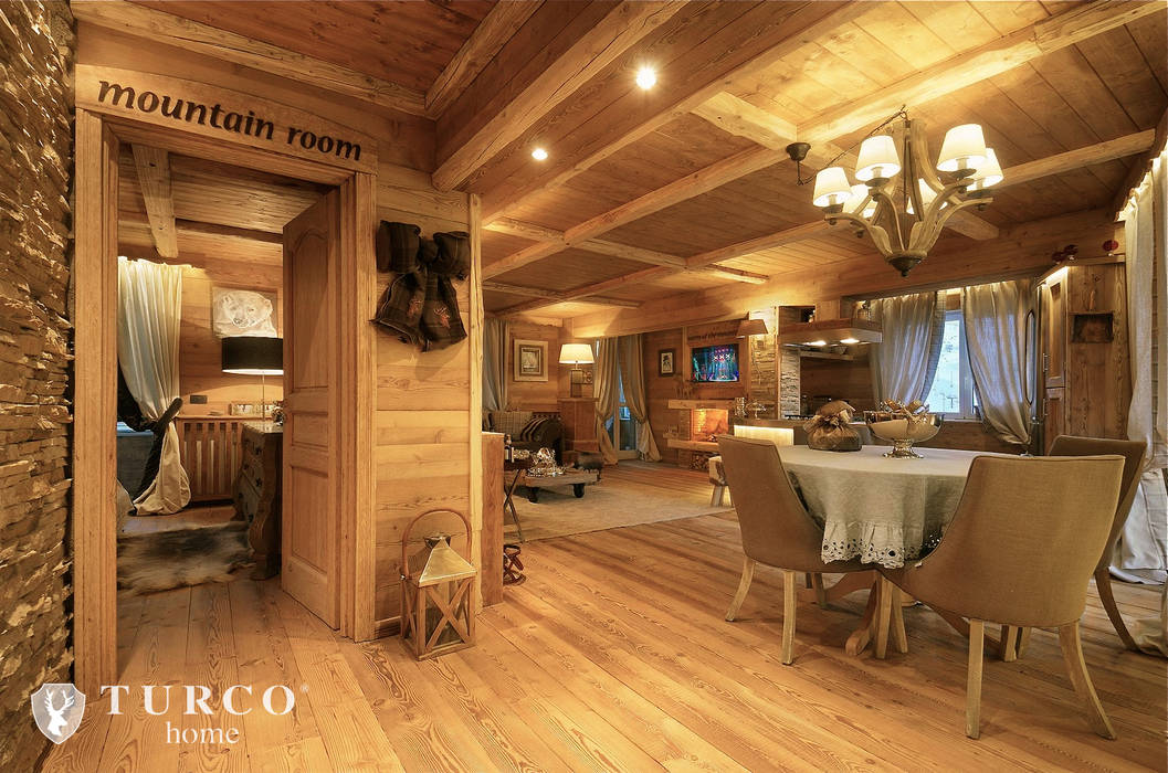 CHALET, turco home srl turco home srl Rustikale Wohnzimmer