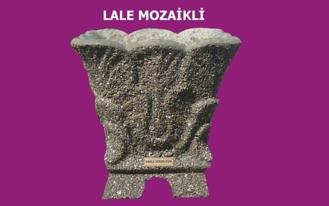 LALE MODELİ WASH BETON GRİ MOZAİKLİ BETON SAKSI BAHÇE DEKOR Beton Bahçe Elemanları ve Gıda San. Tic. Ltd. Şti. Akdeniz Balkon, Veranda & Teras Aksesuarlar & Dekorasyon