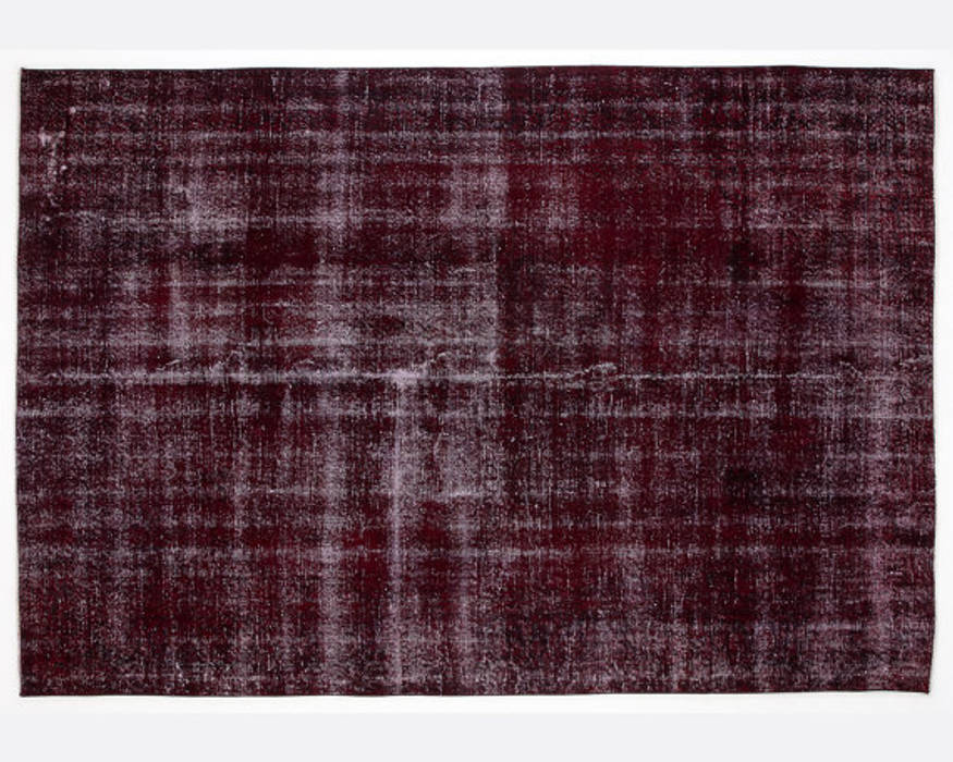 Vintage Handmade Over-dyed Rug In Cherry All the hues Modern Living Room Accessories & decoration