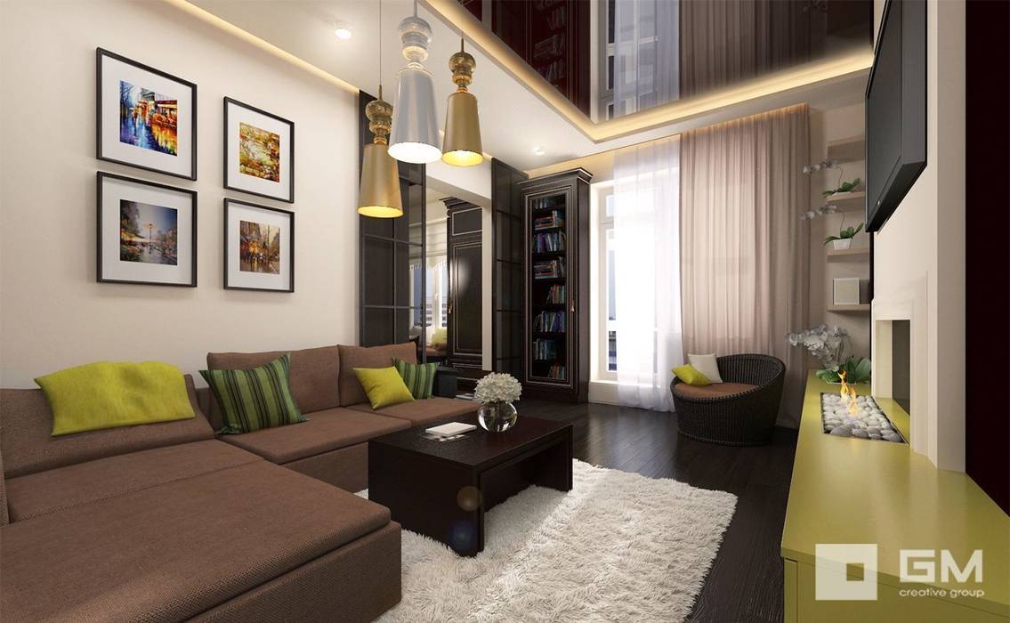 Дизайн интерьера 2-х комнатной квартиры на ул. Лобачевского , GM-interior GM-interior Гостиная в классическом стиле