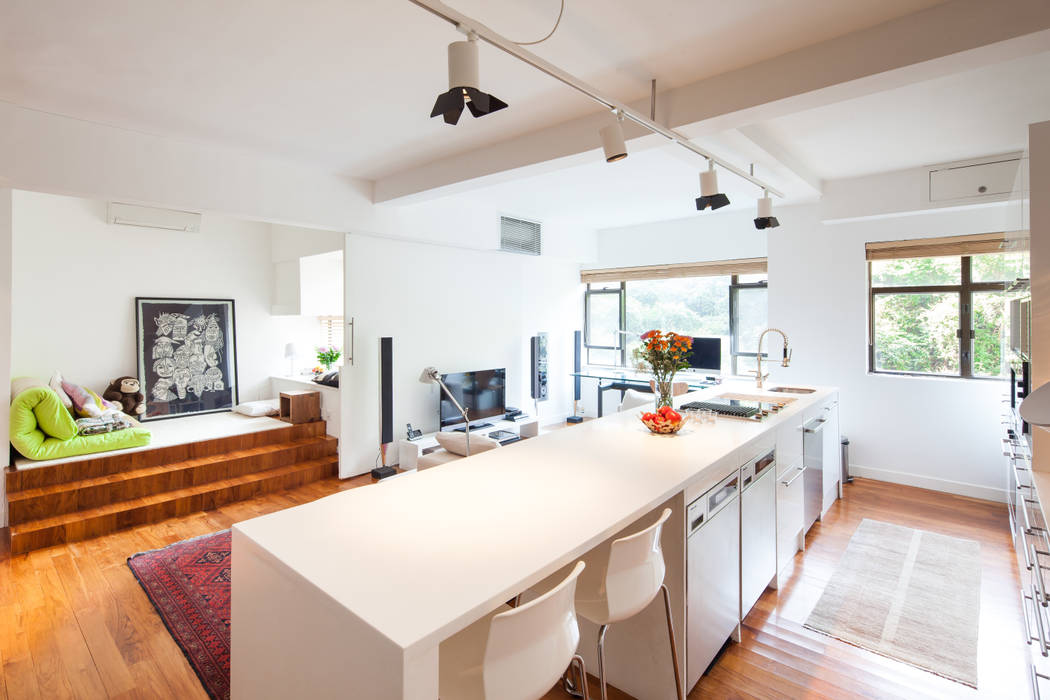 Discovery Bay Flat, HK, atelier blur / georges hung architecte d.p.l.g. atelier blur / georges hung architecte d.p.l.g. Modern living room