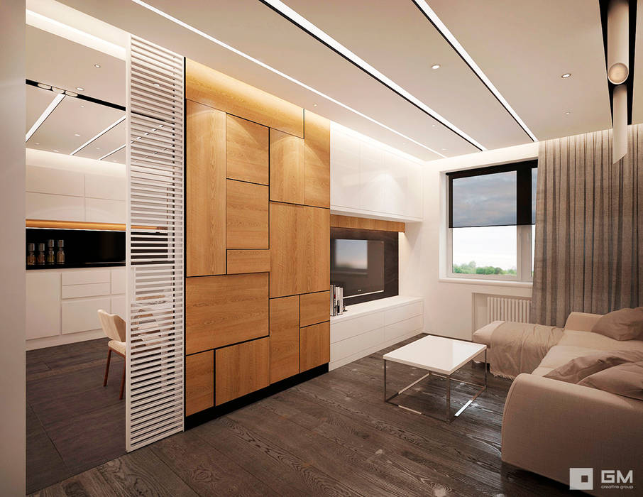 Дизайн интерьера квартиры в г. Долгопрудный, GM-interior GM-interior Гостиная в стиле минимализм