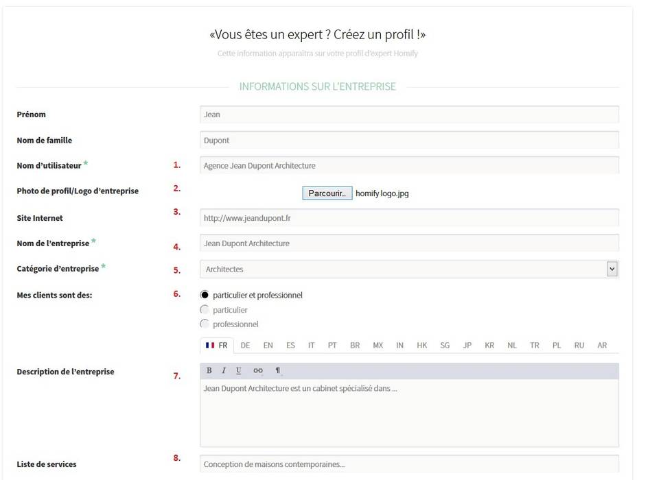 Comment créer un profil expert sur homify?, Aide homify Aide homify