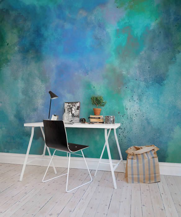 Colour Clouds homify Pareti & Pavimenti in stile scandinavo Carta da parati