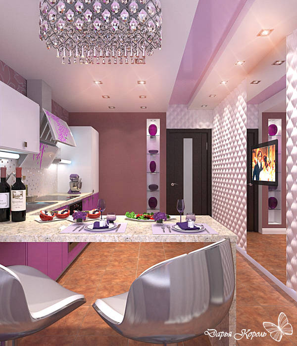 kitchen fuchsia in Minsk, Your royal design Your royal design Cocinas de estilo ecléctico