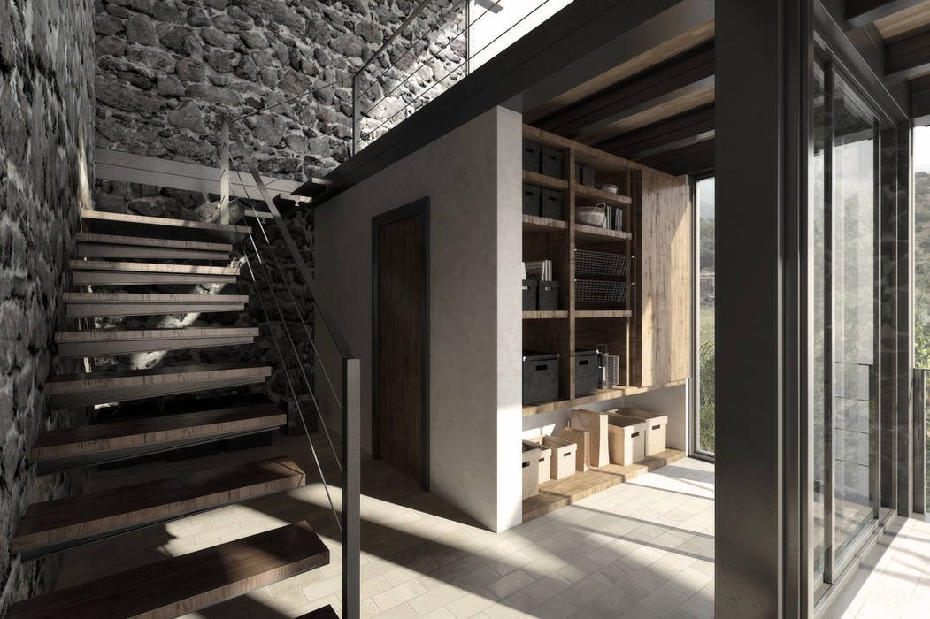 House In Guatemala, NATURAL LIGHT DESIGN STUDIO NATURAL LIGHT DESIGN STUDIO Modern Koridor, Hol & Merdivenler