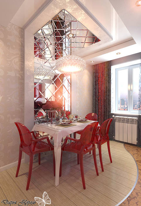 Kitchen with red accents, Your royal design Your royal design Eclectic style kitchen