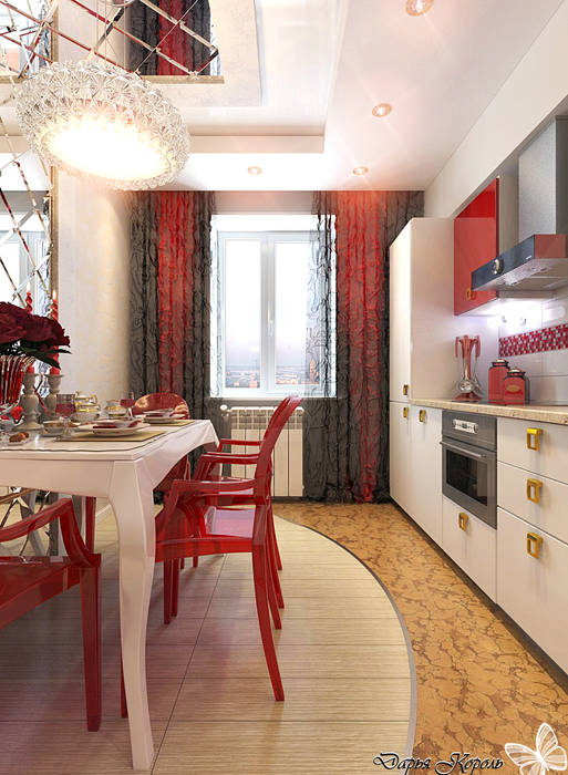Kitchen with red accents, Your royal design Your royal design مطبخ