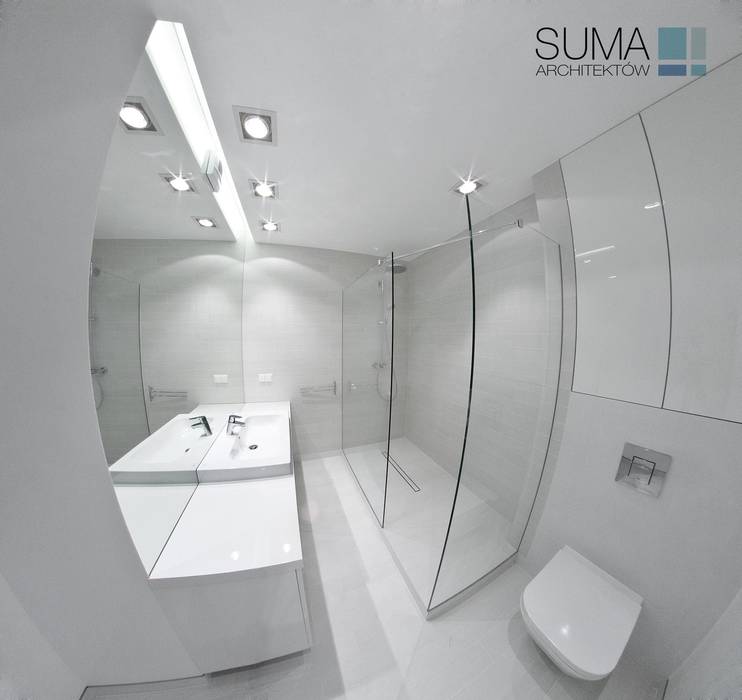 WHITE ONE SUMA Architektów Minimalistyczna łazienka