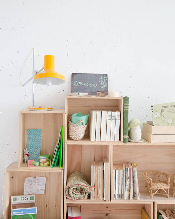 Caissons empilables en bois, petit modèle rectangulaire les petites emplettes Chambre d'enfant originale Rangements