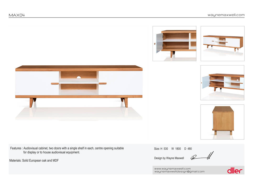 Dller , wayne maxwell wayne maxwell Scandinavian style living room TV stands & cabinets