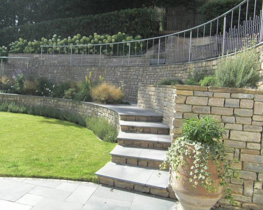 Large contemporary family garden design, kenley, surrey homify