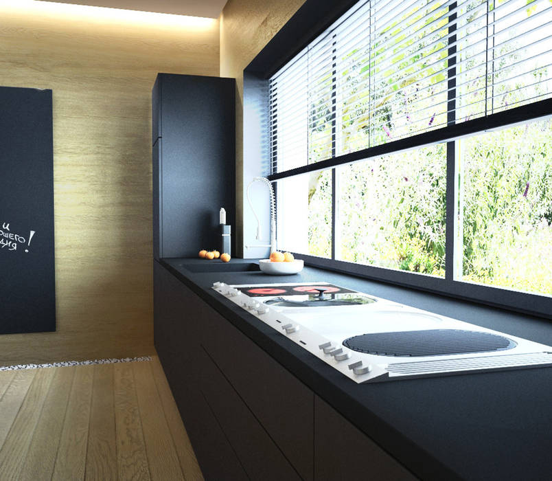 ЭНЕРГОЭФФЕКТИВНЫЙ ДОМ ГР-2, Grynevich Architects Grynevich Architects Minimalist kitchen