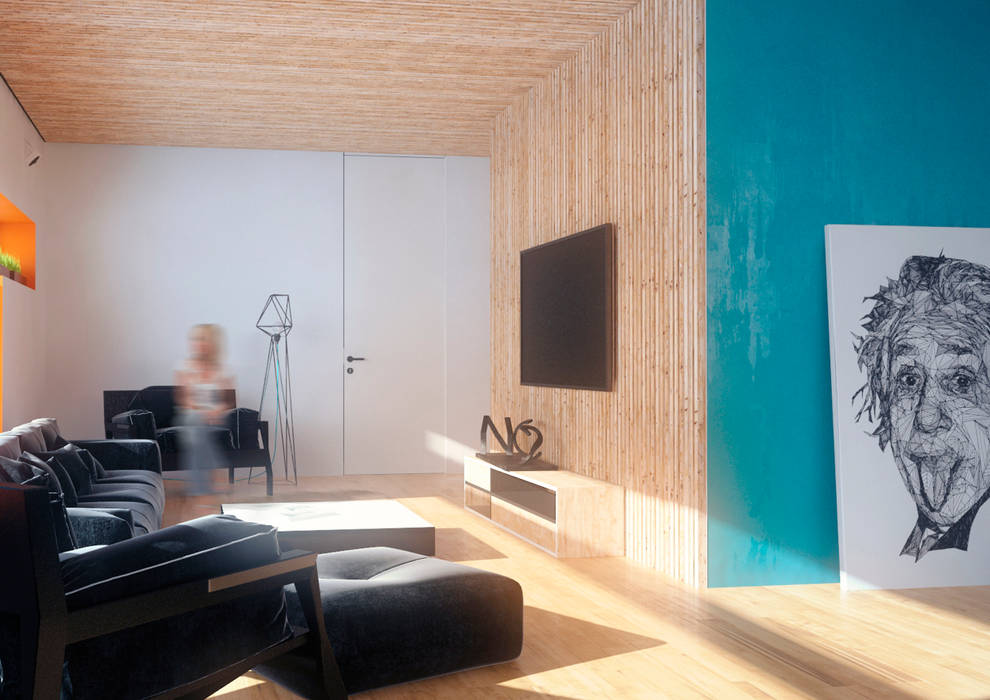 Minimal Apartment BR, Grynevich Architects Grynevich Architects Гостиная в стиле минимализм