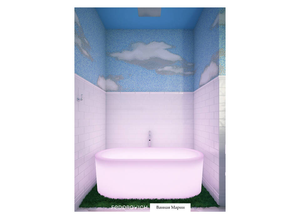 Лавандово-лазурный прованс с парижским акцентом, FEDOROVICH Interior FEDOROVICH Interior Ванная комната в стиле кантри