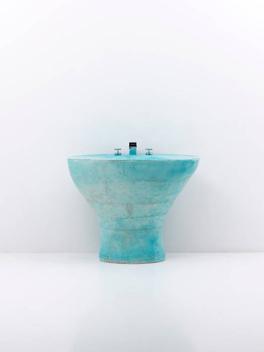 Sky blue Vanity Ceramic sink object, 이헌정 이헌정 Asian style bathroom Sinks