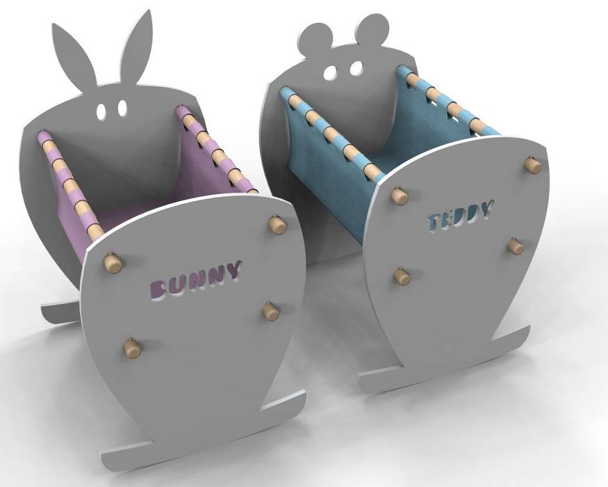 Teddy&Bunny Cradle Nyda Design - Nicola D'Alessandro architetto Stanza dei bambini moderna Letti & Culle