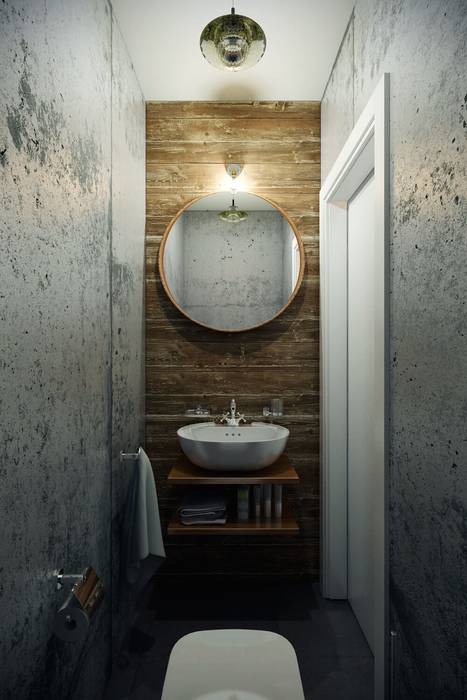 Каменный лофт, CO:interior CO:interior インダストリアルスタイルの お風呂