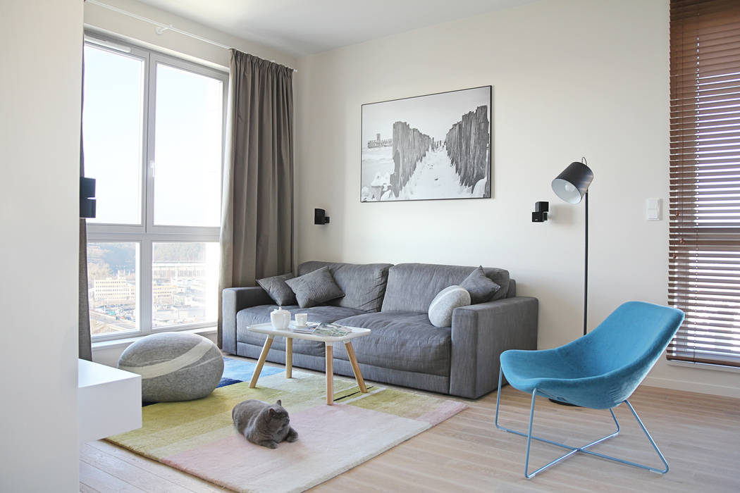 Apartament SW, PB/STUDIO PB/STUDIO Skandynawski salon