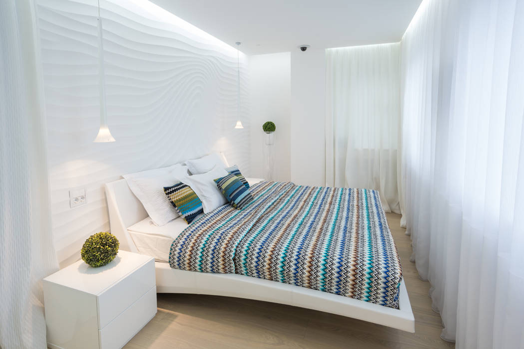 WHITE & WHITE, ANNA SHEMURATOVA \ interior design ANNA SHEMURATOVA \ interior design Minimalist bedroom