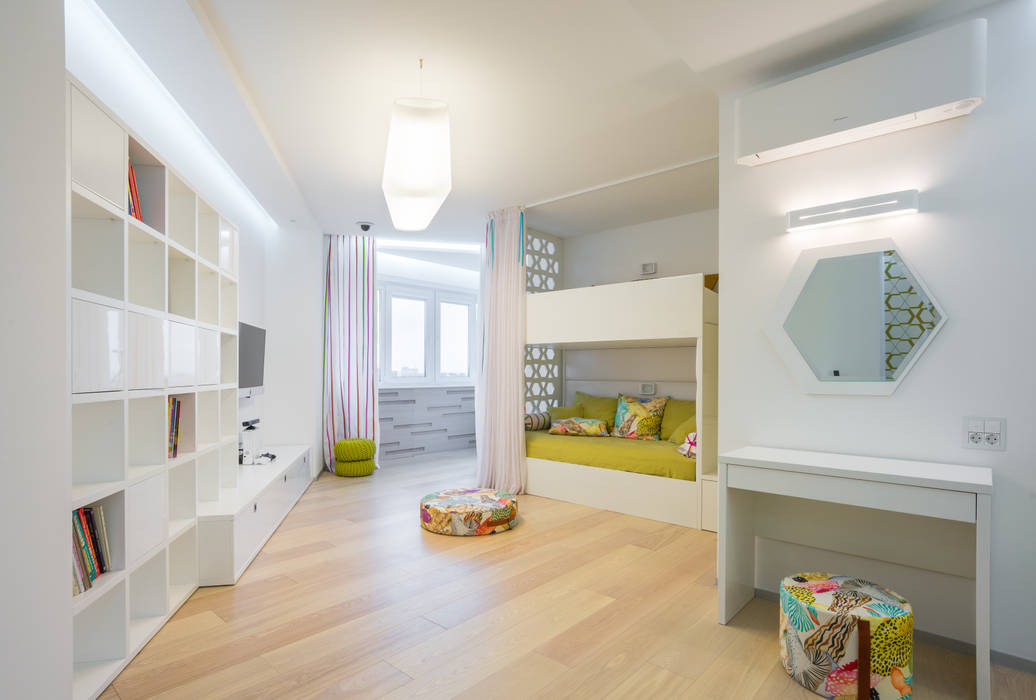 WHITE & WHITE, ANNA SHEMURATOVA \ interior design ANNA SHEMURATOVA \ interior design Детская комнатa в стиле минимализм