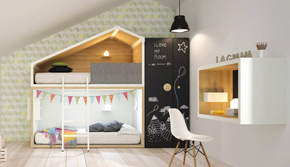 Litera Cottage Yupih Dormitorios infantiles de estilo escandinavo Camas y cunas