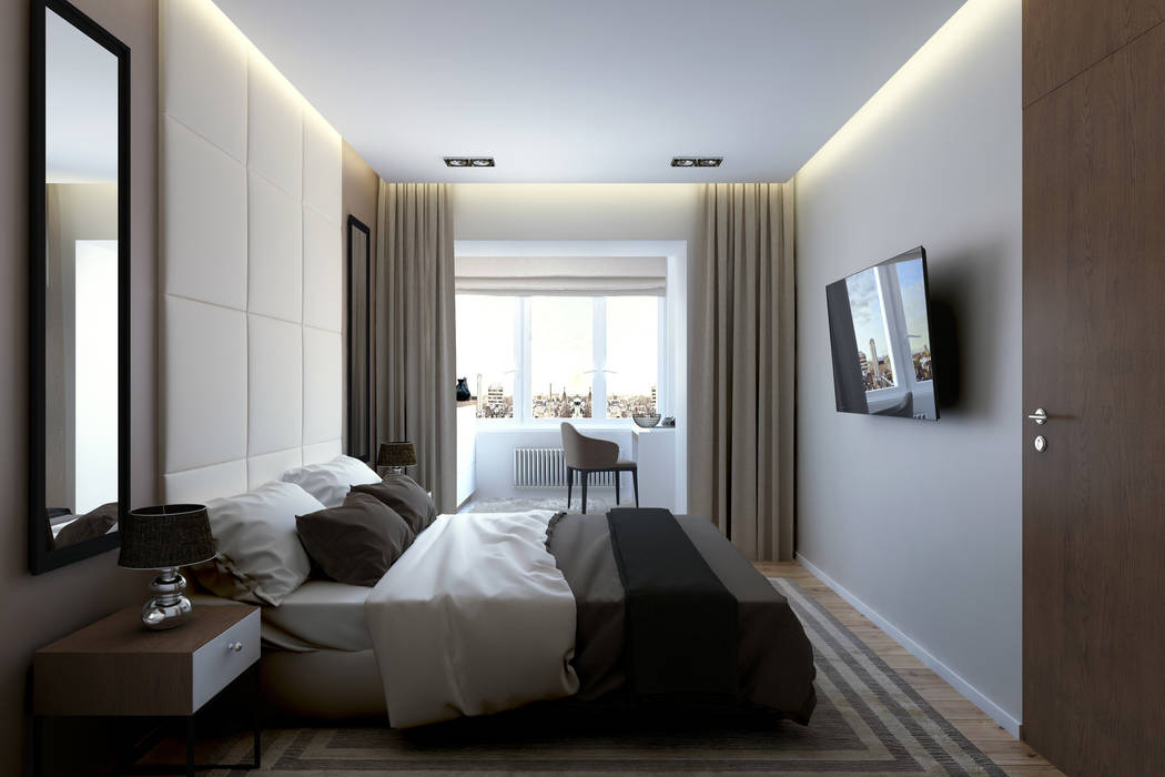 Квартира на Богатырском, Geometrium Geometrium Спальня в стиле минимализм