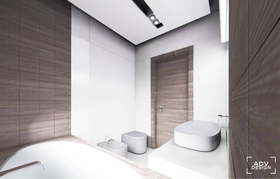 Przestrzeń prywatna - łazienka ADV Design Minimalistyczna łazienka