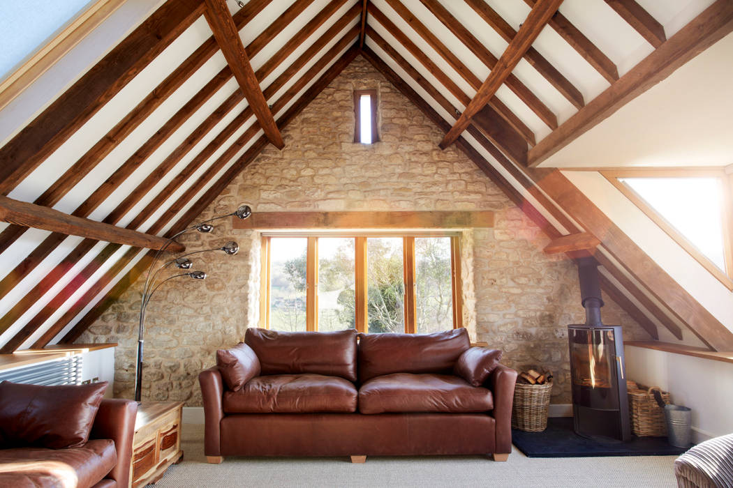 Living Room Hart Design and Construction Salas de estilo rural