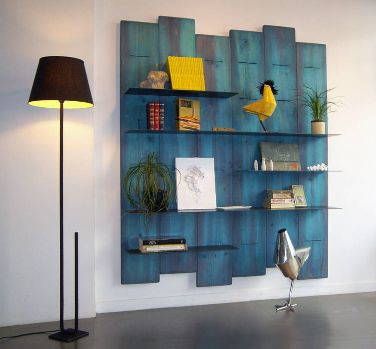 "SHADE" modular wall shelving system, Mighali_Faggiano studio Mighali_Faggiano studio Salones de estilo industrial Muebles de televisión y dispositivos electrónicos