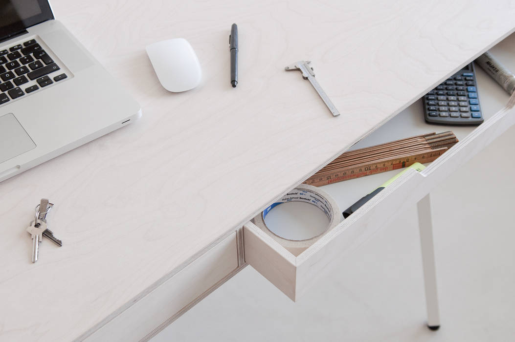 White Drawers Table minimum einrichten GmbH Minimalist study/office Desks