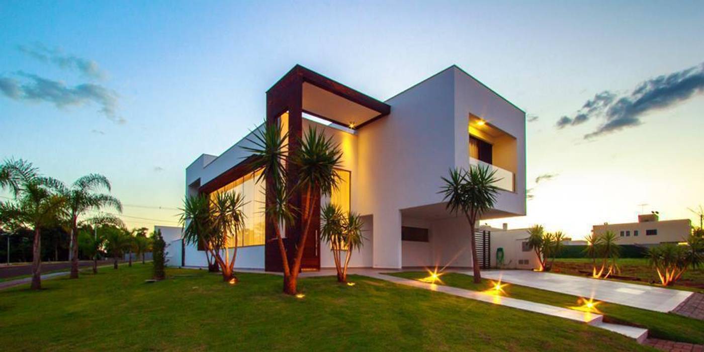 Residência Unifamiliar Condomínio Alphaville Londrina 2 Santos Arquitetura Modern home Bricks