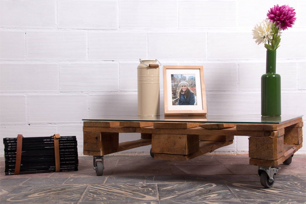 TEIDE mesa palets. 80x68cm, 1 altura ECOdECO Mobiliario Casas de estilo rústico Artículos del hogar