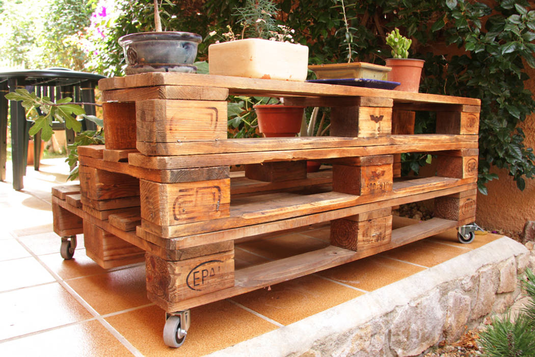 MARBORÉ jardinera palets. 120x80cm, 3 alturas, ECOdECO Mobiliario ECOdECO Mobiliario Rustic style garden Furniture