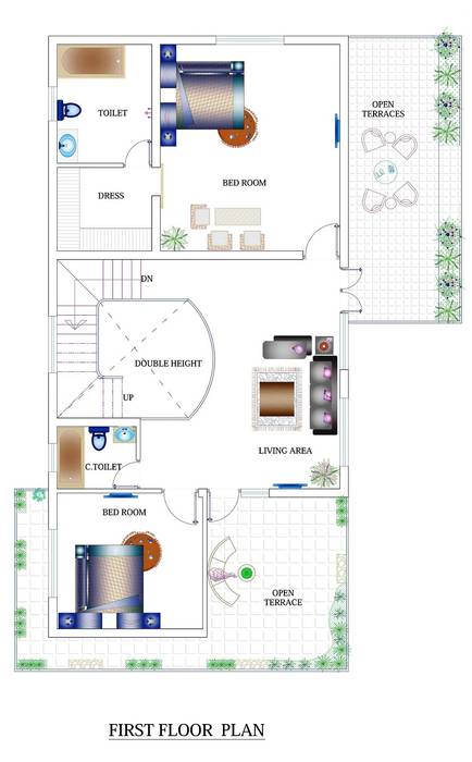 Duplex House Plan: modern by ApnaGhar.co.in,Modern