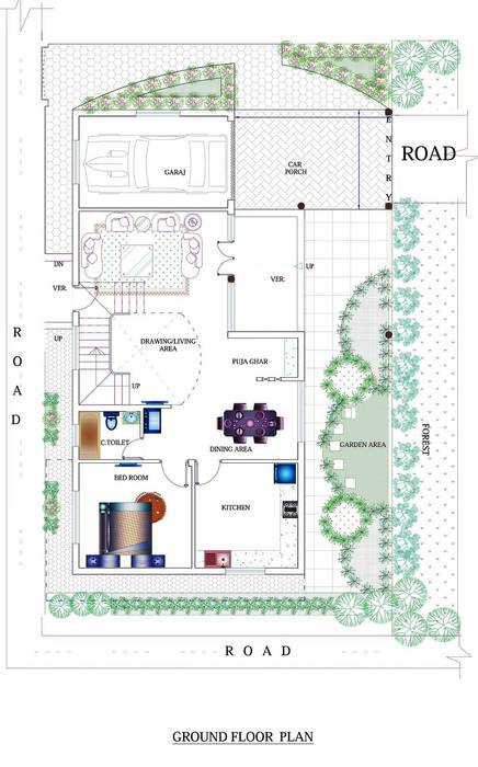 Duplex House Plan: modern by ApnaGhar.co.in,Modern