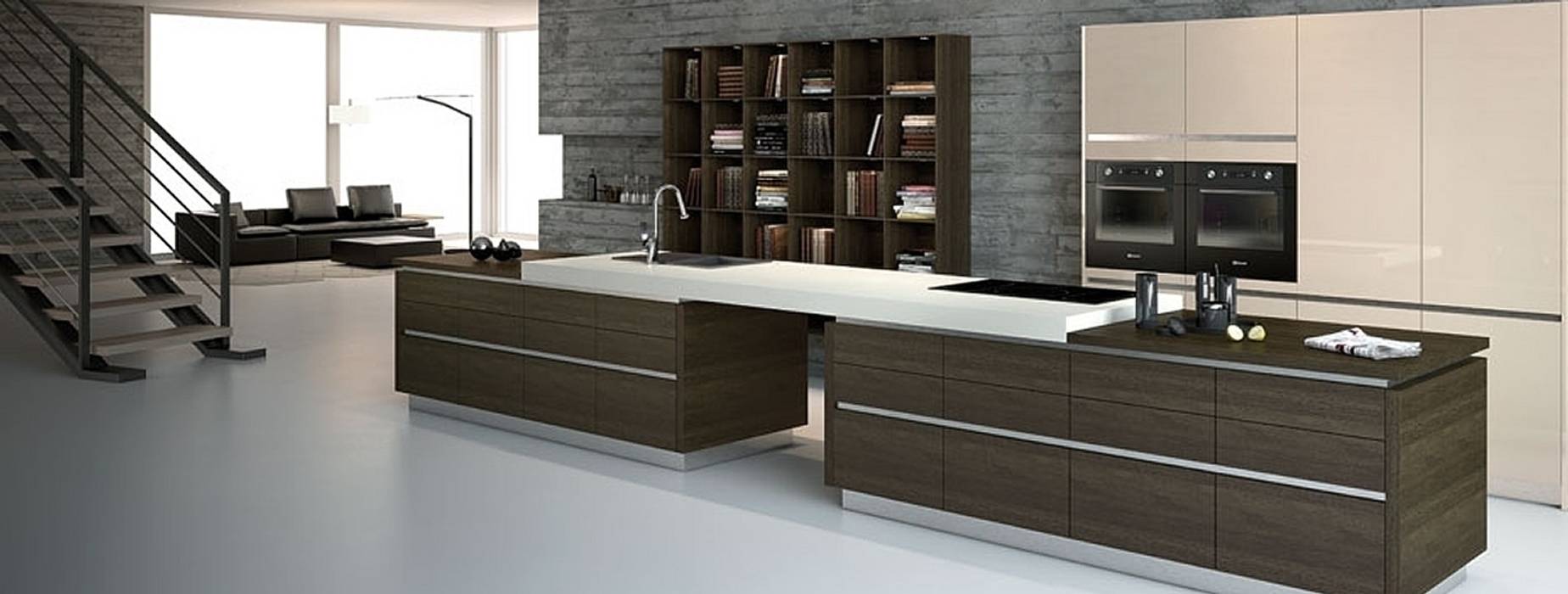 Handleless Finn Walnut Kitchen, Belvoir Interiors Ltd Belvoir Interiors Ltd Modern kitchen