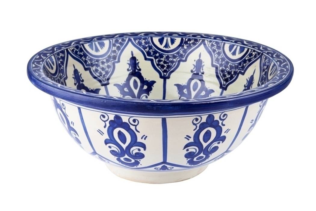 Reza - Arabska umywalka ceramiczna z Maroka , Kolory Maroka Kolory Maroka Baños de estilo tropical Lavamanos