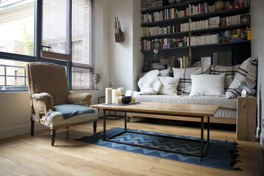 Rénovation Compléte d'un Ancien Bureau en Appartement, Atelier Grey Atelier Grey Salones de estilo moderno