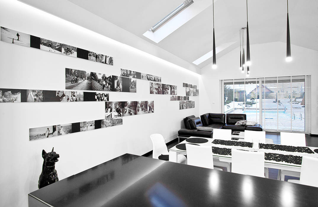 Wnętrze Black and White , KLIFF DESIGN KLIFF DESIGN Nowoczesny salon