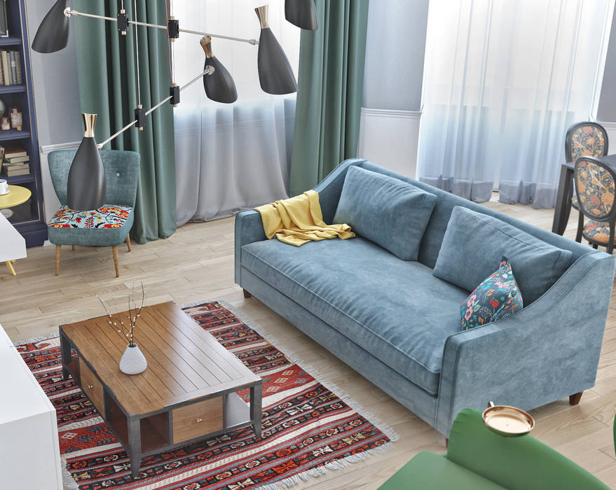 Дизайн гостиной комнаты в Баку, ILKIN GURBANOV Studio ILKIN GURBANOV Studio Ruang Keluarga Klasik