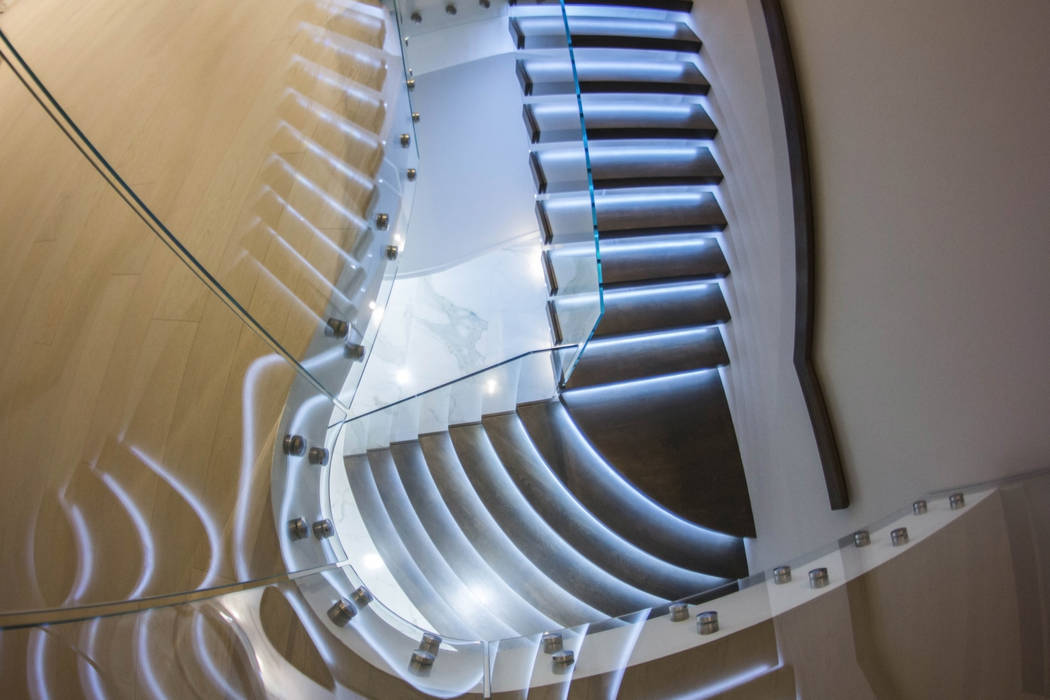 Exclusive Cantilever Floating staircase with LED Lights Railing London Ltd Stairs Stairs