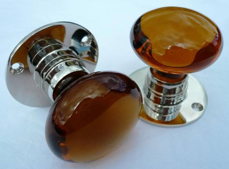 Bohemian Amber Crystal Glass Door Knobs UKAA | UK Architectural Antiques Classic style houses Accessories & decoration