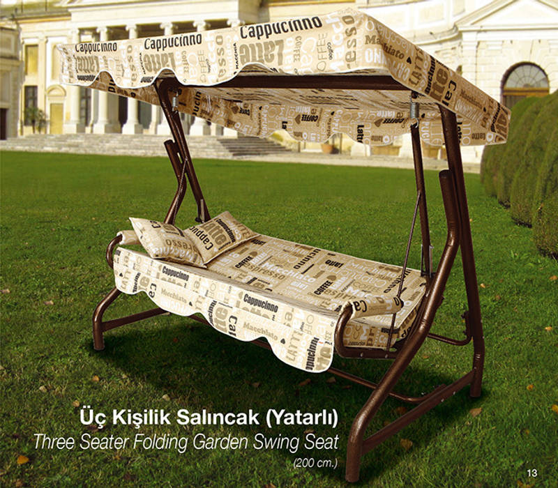 3 Kişilik Yatarlı Bahçe Salıncağı ERİNÖZ OUTDOOR FURNITURE Akdeniz Bahçe Salıncak & Oyuncaklar