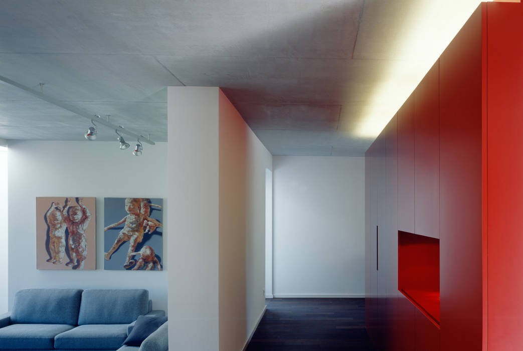 Wohnhaus, München Laim, Löffler Weber | Architekten Löffler Weber | Architekten 모던스타일 거실