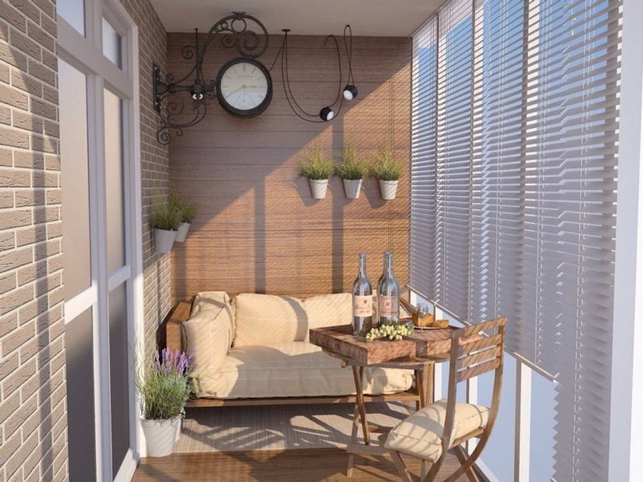 homify Country style balcony, porch & terrace